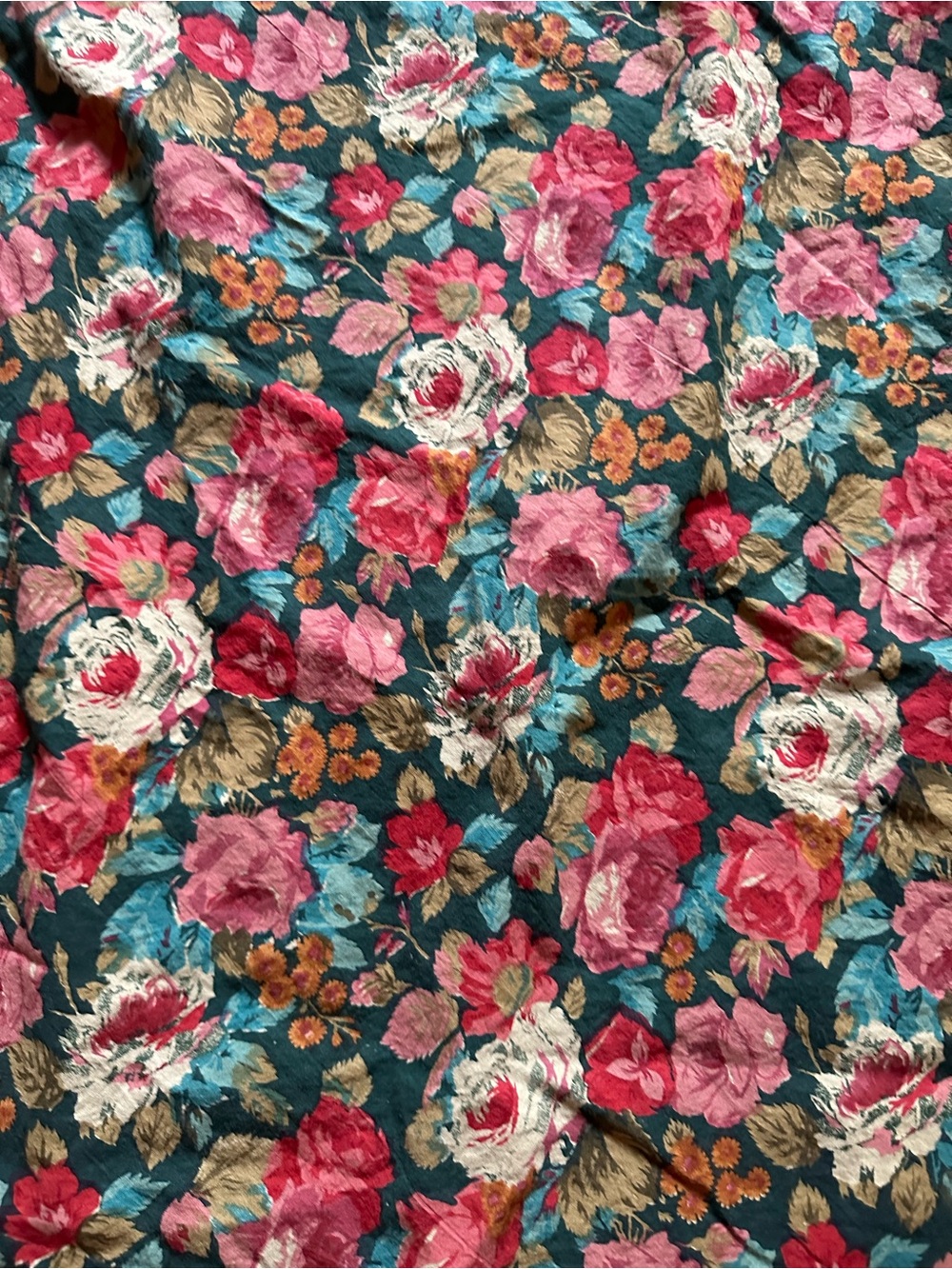 Round Floral Tablecloth Cotton India Upcycle